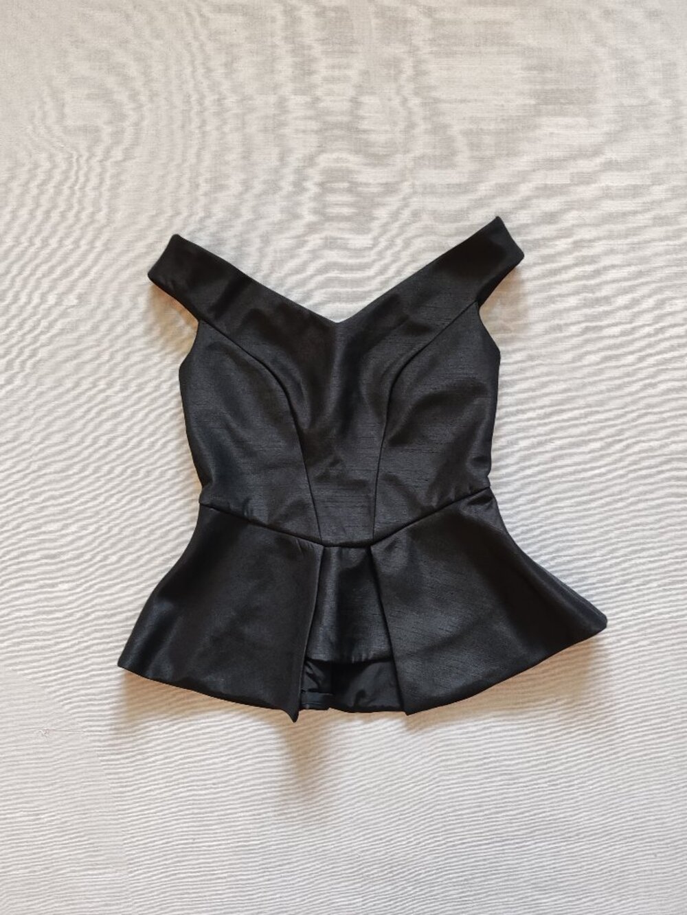 CAMEO Collective Black Off-The-Shoulder Peplum Top Bustier Blouse Sz XS